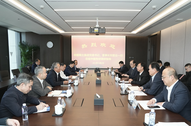 中國(guó)稀土集團(tuán)黨委書記、董事長(zhǎng)劉雷云一行到訪中國(guó)有研